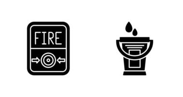 Fire Button and Water Bucket Icon vector