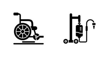 Wheel Chair and Intravenous Icon vector