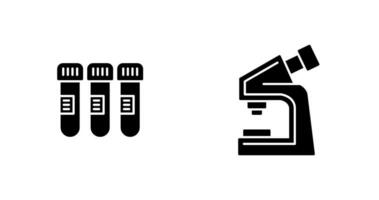 Test Tube and Microscope Icon vector