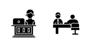 Employee and Evaluating work Icon vector