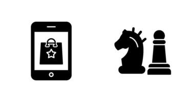 Online Shopping and Chess Piece Icon vector