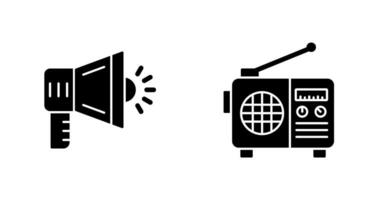 Megaphone and Radio Icon vector