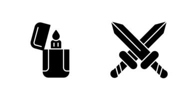 Lighter and Sword Icon vector