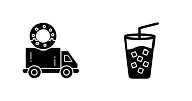 Delivery Truck and Cold Drink Icon vector