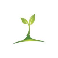 Logos of green Tree leaf ecology vector
