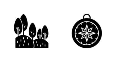 Forest and Compass Icon vector