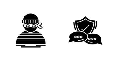 Thief and Contact Icon vector