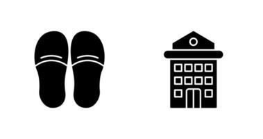 Slippers and Hotel Icon vector