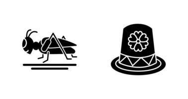 Grasshopper and Hat Icon vector