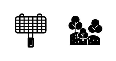 Grill and Forest Icon vector