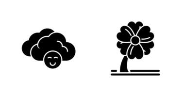 Cloudy and Clover  Icon vector