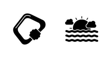 Carabiner and Sea Icon vector