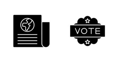 Newspaper and Vote  Icon vector