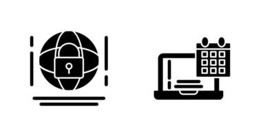 Internet Security and Calendar Icon vector