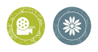 video reel and flower Icon vector