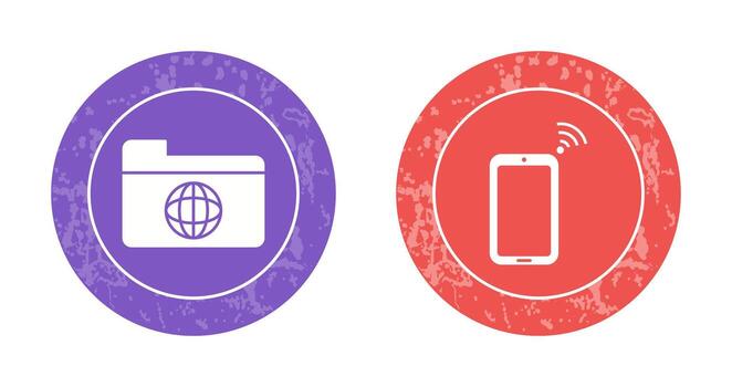 network folder and connected device Icon vector