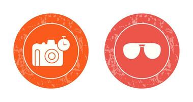 glasses and timer on camera Icon vector