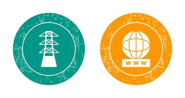 tower and world wide web Icon vector