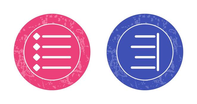 con viñetas lista y Derecha alinear icono vector