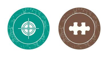 Target and Puzzle Piece Icon vector