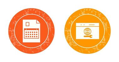 content planning and web support  Icon vector