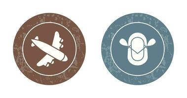 Landing Airplane and Dinghy Icon vector