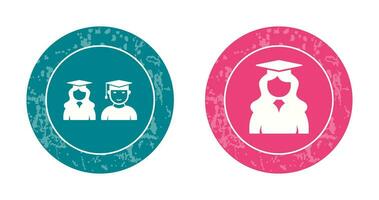 Graduates and Female Graduate Icon vector