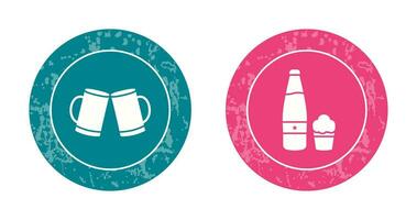 Beers Toasting and Beer Icon vector