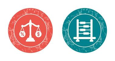 Scale and Abacus Icon vector