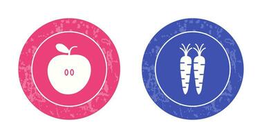 manzanas y zanahorias icono vector