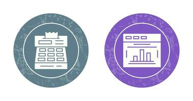 Estadísticas y revisa icono vector