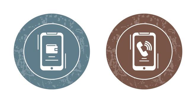 E wallet and Incoming Call Icon vector