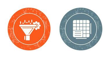 Filtering and Table Data Icon vector