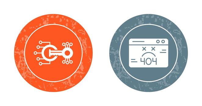 Encryption and 404 Error Icon vector