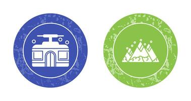 Mountain and Cable Car Icon vector