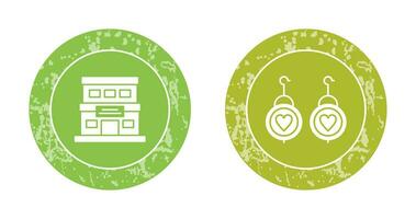 Hotel and Earring Icon vector