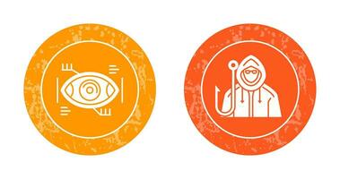 Eye Recongnition and Phishing Icon vector