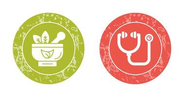 Ayurvedic and Stethoscope Icon vector