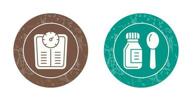 Weight Scale and Syrup Icon vector