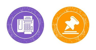Fax Machine and Pin Icon vector