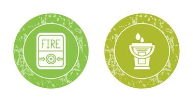 Fire Button and Water Bucket Icon vector