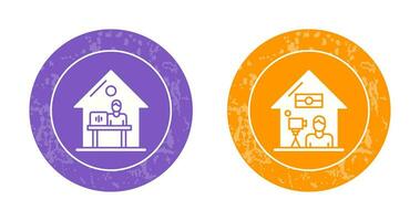 Work At Home and Lie Record Icon vector