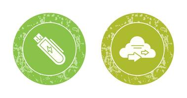 Usb and Cloud  Icon vector