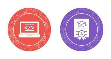 Coding and Report Card Icon vector