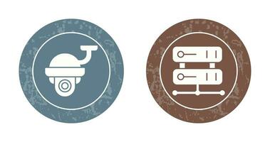 Security Camera and Server Icon vector