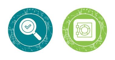 Magnifying Glass and Safe Box Icon vector