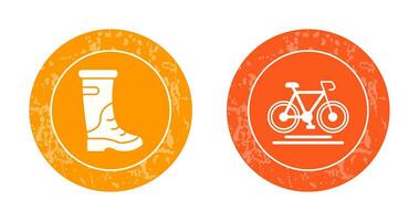 Rain Boots and Cycling Icon vector