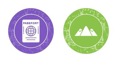 Passport and Mountain Icon vector