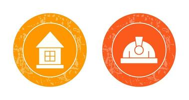 House and Helmet Icon vector