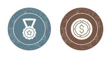 Medal and Pie Chart Icon vector